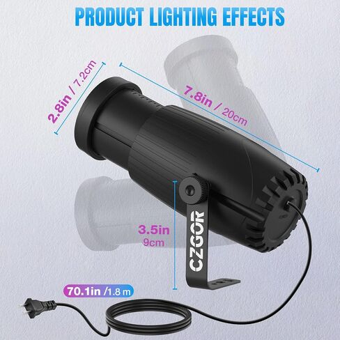 20W Pinspot Light, Czgor RGBW 4-in-1 LED Stage Light for Party | with 24 LEDs Ring Lights, 3 Effect Light & 15 Light Color, Manual Focus Disco Ball Spotlight for Show Bar Club Wedding in Saudi Arabia