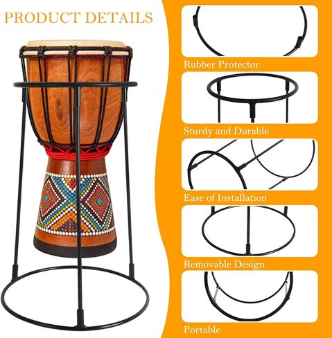 حامل طبلة Djembe مقاس 8.5 إلى 12 بوصة، حامل Djembe خفيف الوزن محمول مع حقيبة تخزين، حامل أرضي Djembe لطبل Bongo الأفريقي الإيقاعي in Kuwait