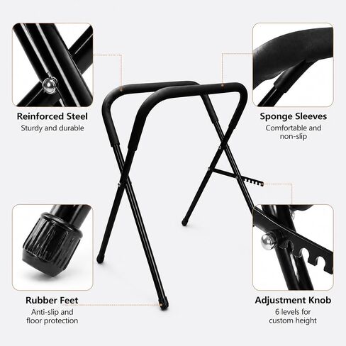 Folding Bass Drum Stand Adjustable Steel Drum Legs, Fits 11.8–18.5" Width, Supports Up to 28" Drums, Portable Anti-Slip Drum Holder for Orchestra, Band & Studio in Kuwait