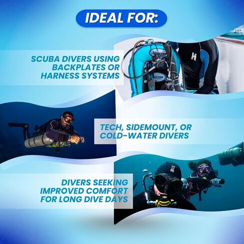 Scuba Choice Palantic Adjustable Diving BCD Shoulder Pad – Added Comfort & Light Padding for Backmount or Sidemount Harness Straps (Black, Pair) in Kuwait