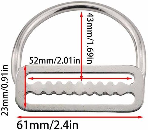 2pcs Silver 316 Stainless Steel Bent D-Ring Welded Serrated Buckle Diving Accessories Belt Retainer Plugs in Kuwait