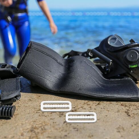 5pcs 316 Stainless Steel Serrated Snorkelling Weight Belt Keeper Webbing Buckle Diving Strap Retainer for Scuba Diving and Outdoor Water Sports in Kuwait