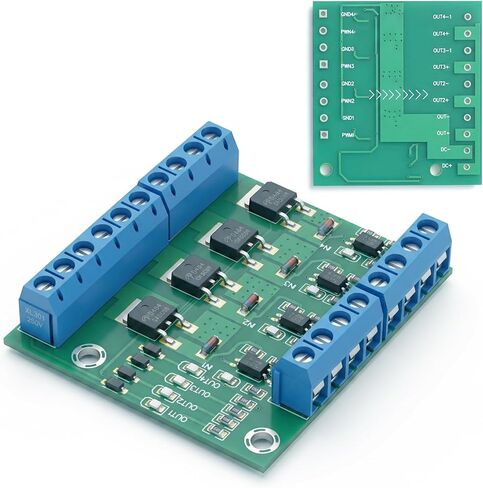 وحدة MOSFET MOSFET Switch وحدة محرك 4 قنوات أكسيد معدني أشباه الموصلات ترانزستور التأثير الميداني 400 وات تيار مستمر 3.7-27 فولت 10 أمبير لوحة تحكم التبديل الإلكترونية ذات الطاقة الكبيرة in Kuwait