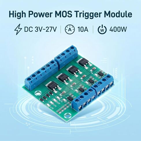 وحدة MOSFET MOSFET Switch وحدة محرك 4 قنوات أكسيد معدني أشباه الموصلات ترانزستور التأثير الميداني 400 وات تيار مستمر 3.7-27 فولت 10 أمبير لوحة تحكم التبديل الإلكترونية ذات الطاقة الكبيرة in Kuwait