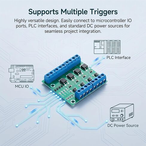 وحدة MOSFET MOSFET Switch وحدة محرك 4 قنوات أكسيد معدني أشباه الموصلات ترانزستور التأثير الميداني 400 وات تيار مستمر 3.7-27 فولت 10 أمبير لوحة تحكم التبديل الإلكترونية ذات الطاقة الكبيرة in Kuwait
