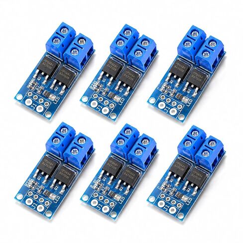 6 قطع وحدة محرك تبديل MOSFET مزدوجة عالية الطاقة، DC 5V-36V 15A 400W PWM لوحة تحكم لسرعة محرك DC صمام الملف اللولبي لمضخة LED باهتة، متوافق مع Arduino Raspberry Pi ESP32 PLC in Kuwait