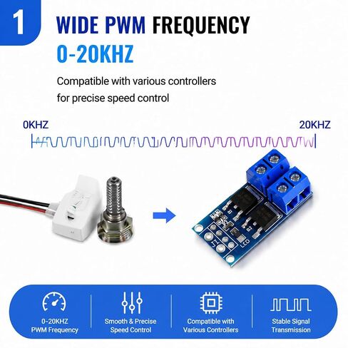 6 قطع وحدة محرك تبديل MOSFET مزدوجة عالية الطاقة، DC 5V-36V 15A 400W PWM لوحة تحكم لسرعة محرك DC صمام الملف اللولبي لمضخة LED باهتة، متوافق مع Arduino Raspberry Pi ESP32 PLC in Kuwait