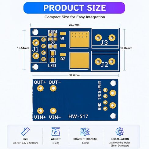 6 قطع وحدة محرك تبديل MOSFET مزدوجة عالية الطاقة، DC 5V-36V 15A 400W PWM لوحة تحكم لسرعة محرك DC صمام الملف اللولبي لمضخة LED باهتة، متوافق مع Arduino Raspberry Pi ESP32 PLC in Kuwait