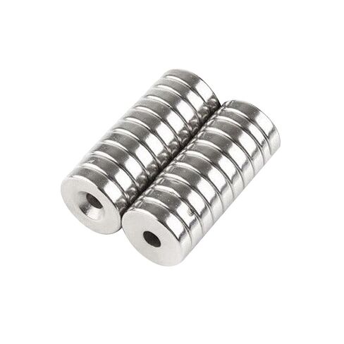 20 Pack Small Round Disc Magnets 1/2x1/8 - Disc Countersunk Hole Magnets Permanent Magnet Fastener 12x3mm Multi-Purpose Refrigerator Magnet Craft Science DIY Latches Cabinet Door Holder, Pack of 20 in Kuwait