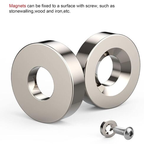 20 Pack Small Round Disc Magnets 1/2x1/8 - Disc Countersunk Hole Magnets Permanent Magnet Fastener 12x3mm Multi-Purpose Refrigerator Magnet Craft Science DIY Latches Cabinet Door Holder, Pack of 20 in Kuwait