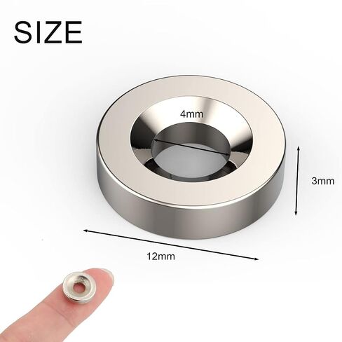 20 Pack Small Round Disc Magnets 1/2x1/8 - Disc Countersunk Hole Magnets Permanent Magnet Fastener 12x3mm Multi-Purpose Refrigerator Magnet Craft Science DIY Latches Cabinet Door Holder, Pack of 20 in Kuwait