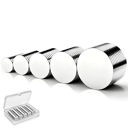 50Pcs Magnets for Crafts,5 Different Sizes Small Rare Earth Magnets,Mini Tiny Strong Round Neodymium Magnet for 3D Printing Refrigerator,Whiteboard,DIY,Office,School and Home Kitchen in Saudi Arabia