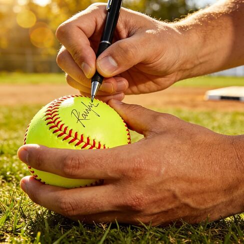 6pcs Sports Practice Softballs 12 Inch Practice Leather Softballs Official Size and Weight Softball Leather Covered Training Ball for Games Practices Training Batting in Kuwait