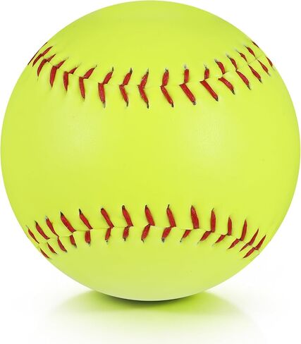 6pcs Sports Practice Softballs 12 Inch Practice Leather Softballs Official Size and Weight Softball Leather Covered Training Ball for Games Practices Training Batting in Kuwait