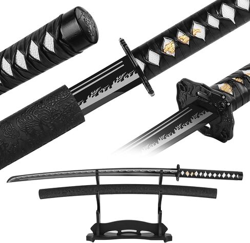 Hand-Forged Samurai Sword – Carbon Steel Katana with Full Tang Structure, Traditional Style Practice Sword for Iaido Training, Collection & Home Display in Kuwait