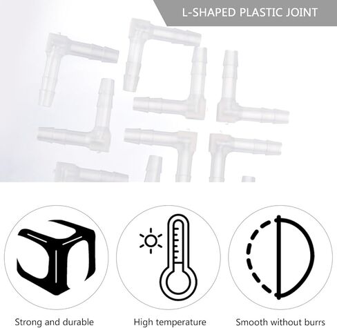 TEHAUX 10pcs L Shape Hose Connector Plastic Water Hose Fitting Wide Applicability and Safe Design for Food and Beverage and Printing and Labeling in Kuwait