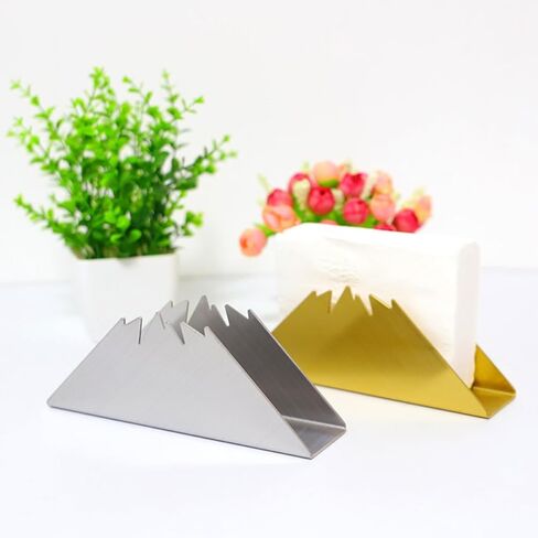 OUNONA Paper Holder Wearable Stainless Steel Triangle and Drop Resistant Vertical Metal Rack for Napkins and Paper Towels for Coffee Shop and Restaurant Tabletop Use in Kuwait