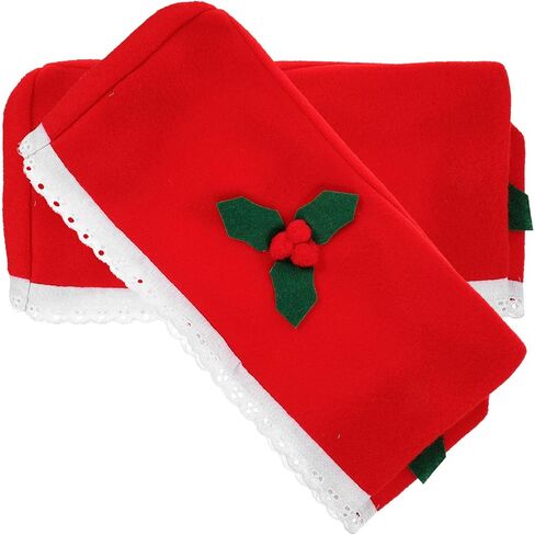 Yardwe 2 Pcs Red Fabric Napkin Boxes with Oval Opening, Foldable Cloth Napkin Holders for Convenient Storage, for Office Tissue Storage and Going during Christmas in Kuwait