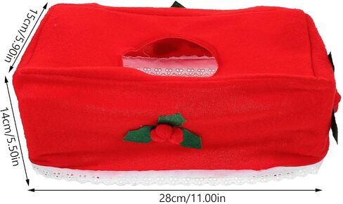 Yardwe 2 Pcs Red Fabric Napkin Boxes with Oval Opening, Foldable Cloth Napkin Holders for Convenient Storage, for Office Tissue Storage and Going during Christmas in Kuwait