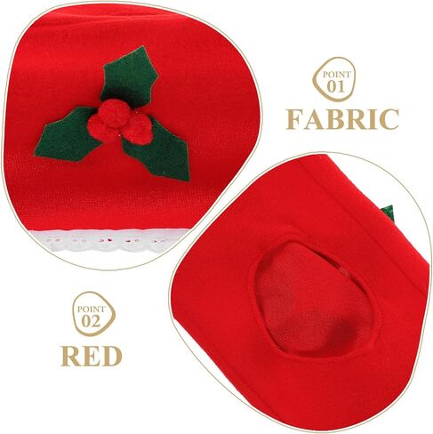 Yardwe 2 Pcs Red Fabric Napkin Boxes with Oval Opening, Foldable Cloth Napkin Holders for Convenient Storage, for Office Tissue Storage and Going during Christmas in Kuwait