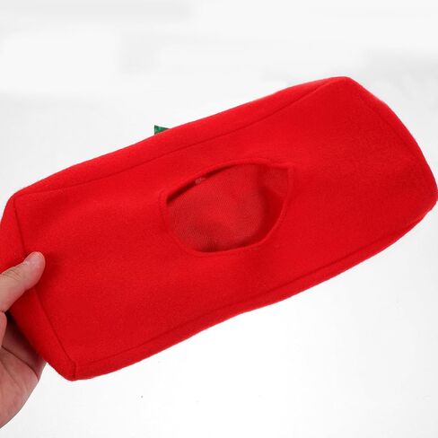 Napkin Holders Convenient Storage Red Fabric with Oval Opening 2 Pcs Foldable Paper Towel Boxes and Christmas Party Decoration Tissue Dispensers for Office Tissue Storage in Kuwait