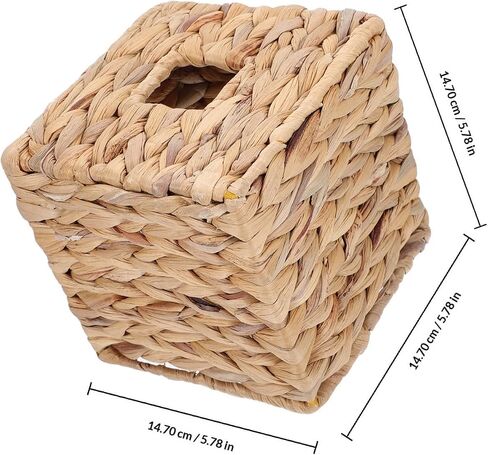 Handwoven Straw Tissue Box Holder Rectangular Table Tissue Dispenser with Easy to Clean Design Simple and Exquisitely Made for Car and Home Table Use in Kuwait