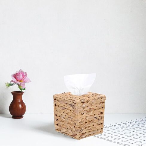 Handwoven Straw Tissue Box Holder Rectangular Table Tissue Dispenser with Easy to Clean Design Simple and Exquisitely Made for Car and Home Table Use in Kuwait