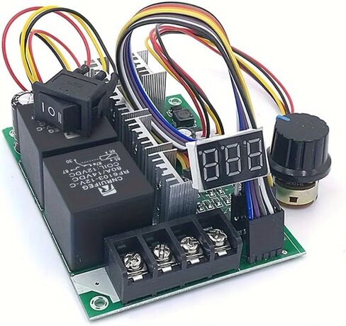 60A 0-100 Adjustable Speed Controller for DIY DC Motor - LED Digital Display & PWM DC 10V-55V Adjustment in Kuwait