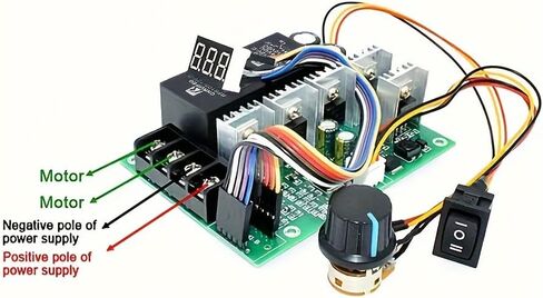 60A 0-100 Adjustable Speed Controller for DIY DC Motor - LED Digital Display & PWM DC 10V-55V Adjustment in Kuwait