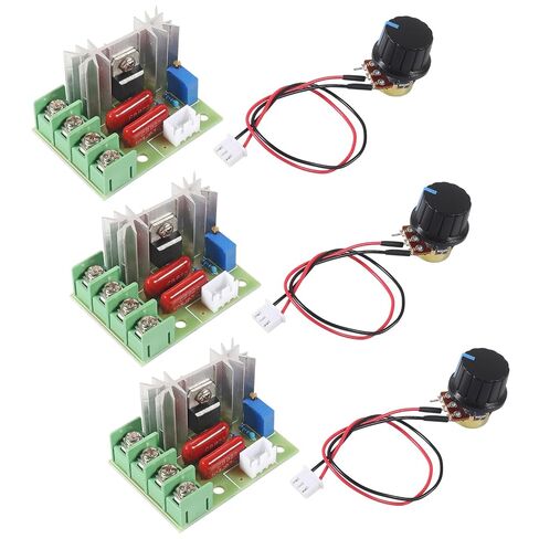 3PCS 50-220V SCR Electric Voltage Regulator Dimmer AC Voltage Regulator 2000W Temperature/Motor Speed Controller Light Dimmer (AC 50-220V 2000W) in Kuwait