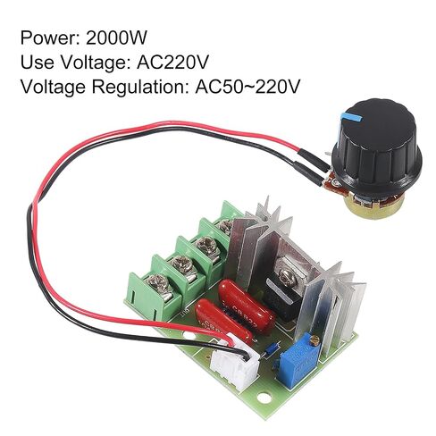 3PCS 50-220V SCR Electric Voltage Regulator Dimmer AC Voltage Regulator 2000W Temperature/Motor Speed Controller Light Dimmer (AC 50-220V 2000W) in Kuwait