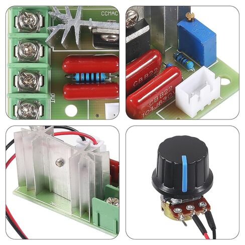 3PCS 50-220V SCR Electric Voltage Regulator Dimmer AC Voltage Regulator 2000W Temperature/Motor Speed Controller Light Dimmer (AC 50-220V 2000W) in Kuwait