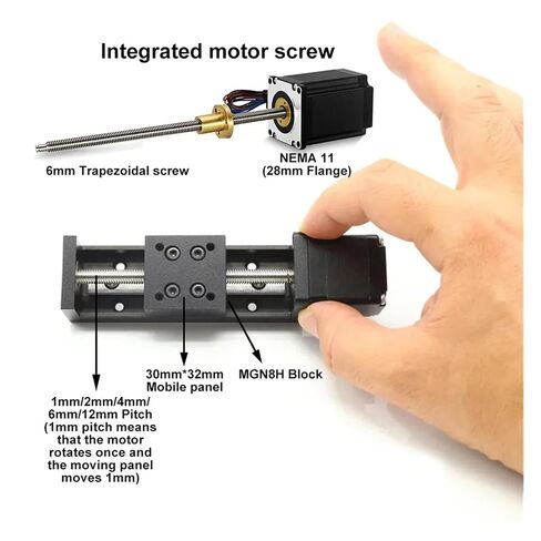 Mini Sliding Table Nema11 28mm Trapezoidal Lead Screw Automatic Locking Motor Kit XY/Axis Gantry Linear Rail Guide Stage(Y Axis 150mm Stroke,XY 250mm-4 Pitch) in Saudi Arabia