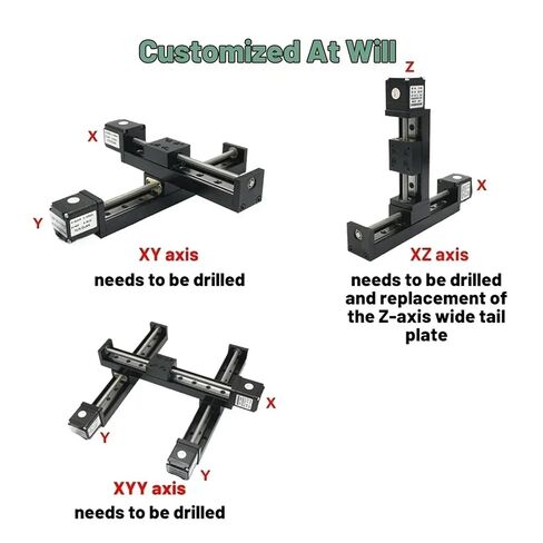 Mini Sliding Table Nema11 28mm Trapezoidal Lead Screw Automatic Locking Motor Kit XY/Axis Gantry Linear Rail Guide Stage(Y Axis 300mm Stroke,XY 300mm-12 Pitch) in Saudi Arabia