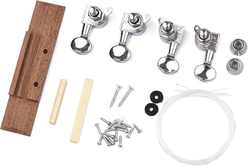 26 Inch DIY Ukulele Kit, Soprano Guitar Build Assembly Wooden Small Hawaiian Instrument Manual Handwork Custom Tools Accessories in Kuwait