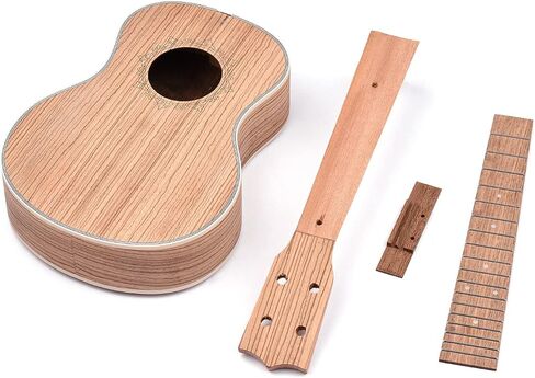 26 Inch DIY Ukulele Kit, Soprano Guitar Build Assembly Wooden Small Hawaiian Instrument Manual Handwork Custom Tools Accessories in Kuwait