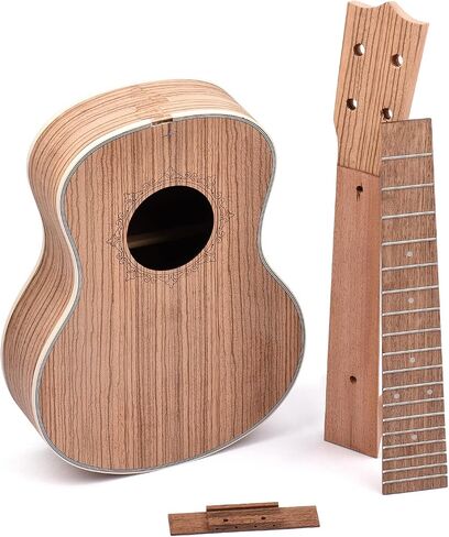 26 Inch DIY Ukulele Kit, Soprano Guitar Build Assembly Wooden Small Hawaiian Instrument Manual Handwork Custom Tools Accessories in Kuwait