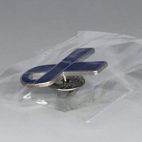 1 Blue I Support Colon Cancer Awareness Bracelet & 1Blue Enamel Ribbon Pin With Metal Clasp Pin & Bracelet - Show Your Support For Colon Cancer Awareness | Metal Clasp, Support Awareness, 1 Bracelet & 1 Pin in Kuwait