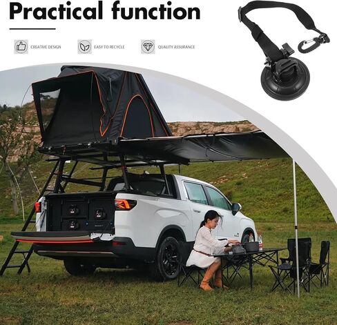 HANABASS Heavy Duty Suction Cup Hook for Tent Camping with 9cm Strong Abs and Nylon Material, Easy to Carry and Reusable Anchor for Car Camping and Hanging Stuff at Home in Kuwait