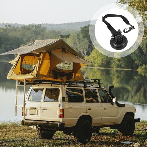 HANABASS Heavy Duty Suction Cup Hook for Tent Camping with 9cm Strong Abs and Nylon Material, Easy to Carry and Reusable Anchor for Car Camping and Hanging Stuff at Home in Kuwait