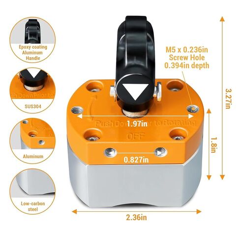 ON Off Switch Magnet 180lb - حامل لحام مغناطيسي متعدد الأغراض للرفع والتعامل، فحص المعادن، تحديد موضع اللحام، إنقاذ المعادن in Saudi Arabia