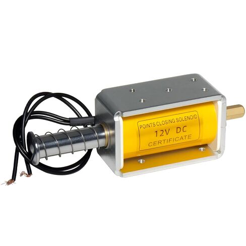 DC 12V Lead Switch Closing Electromagnet, 35mm Stroke Push Pull Solenoid Actuator with End-Mounted Terminal, Durable Linear Electromagnet for Automatic Control, Locking Systems and DIY Projects in Kuwait