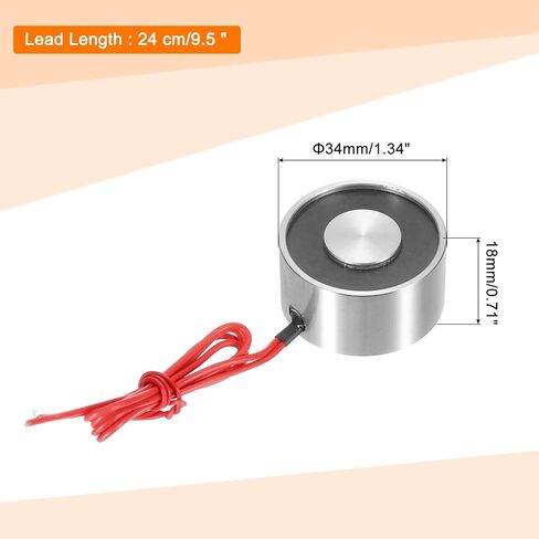 uxcell Round Solenoid Electromagnet DC 5V 180N 40LB/18Kg Electric Magnet Electric Lifting Magnet for Automation Equipment in Kuwait