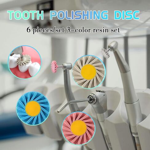 6 Pcs Dental Composite Polishing Wheels Rubber Polisher System Diamond Impregnated Polishing System System Dental Polishing Discs 3-Step System RA Disc Kit Dentist Tools P3 1.0 in Kuwait