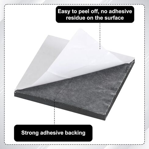 4 Pcs 1/4'' Adhesive Foam Padding Sheets 4x4 Inch Thick Closed Cell Foam Sheet Square Pad Self Stick Neoprene Insulation Foams for Furniture Speakers Cars DIY in Kuwait