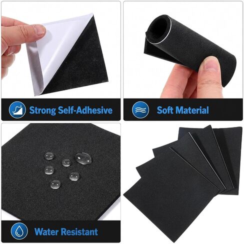 10 Pcs Adhesive Foam Padding, Thin Foam Padding 1/8" Thick, 4"x4" Closed Cell Sheet, Self Stick Anti Vibration Pads for Furniture, Cars, Speakers & DIY Projects in Kuwait
