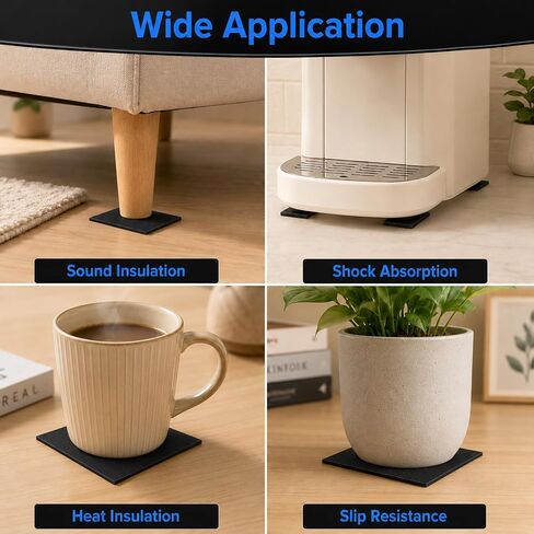 10 Pcs Adhesive Foam Padding, Thin Foam Padding 1/8" Thick, 4"x4" Closed Cell Sheet, Self Stick Anti Vibration Pads for Furniture, Cars, Speakers & DIY Projects in Kuwait