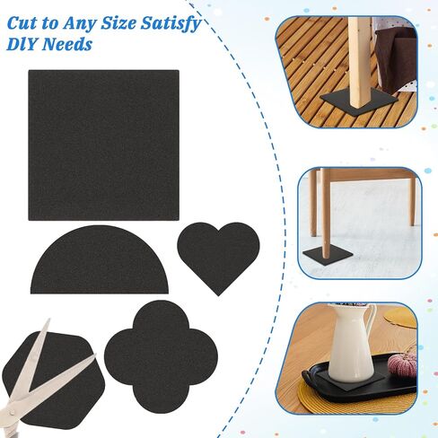 22 Pcs Adhesive Foam Padding, Sticky Foam Pads Black Closed Cell Self Adhesive 1/16" Thick Rubber Sheet 4 Inch X 4 Inch Neoprene Rubber Pad Self Stick Anti-Slip Anti Vibration Pad for Furniture in Kuwait
