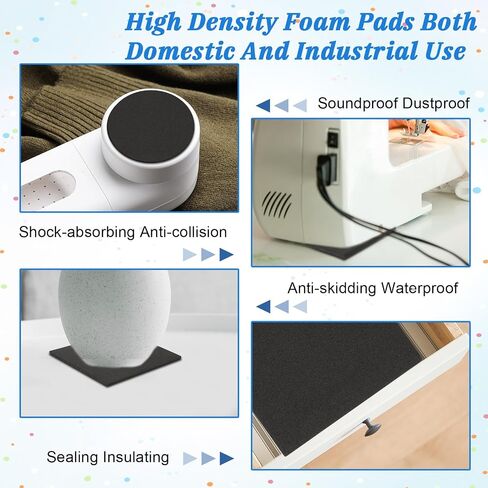 22 Pcs Adhesive Foam Padding, Sticky Foam Pads Black Closed Cell Self Adhesive 1/16" Thick Rubber Sheet 4 Inch X 4 Inch Neoprene Rubber Pad Self Stick Anti-Slip Anti Vibration Pad for Furniture in Kuwait