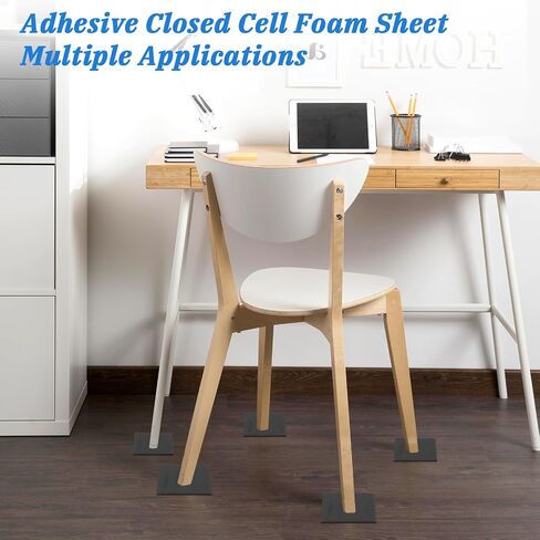 22 Pcs Adhesive Foam Padding, Sticky Foam Pads Black Closed Cell Self Adhesive 1/16" Thick Rubber Sheet 4 Inch X 4 Inch Neoprene Rubber Pad Self Stick Anti-Slip Anti Vibration Pad for Furniture in Kuwait